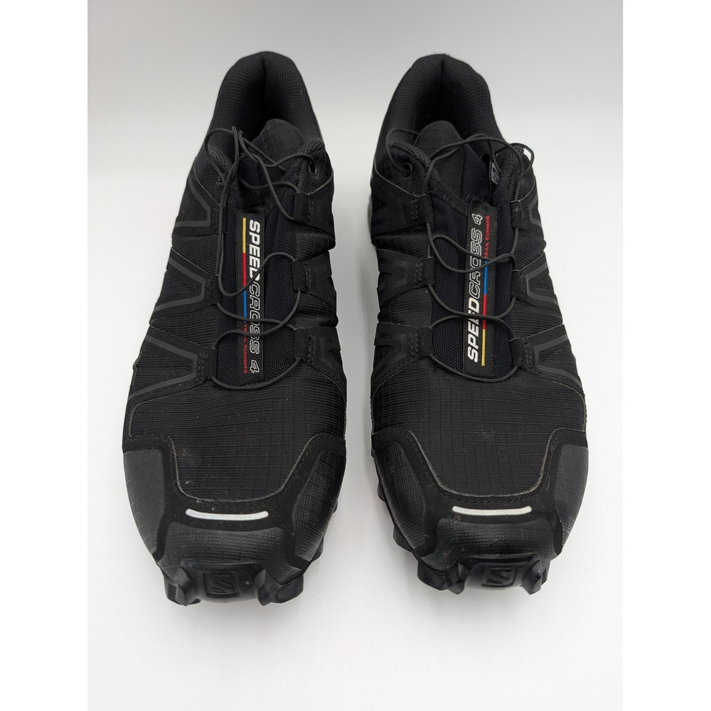 Salomon Mens Speedcross 4 Trail Running Shoes Size 13 Quicklace Black 383130